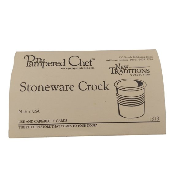 The Pampered Chef Stoneware Crock Blue New Traditions Collection #1313 Heritage - Picture 7 of 10